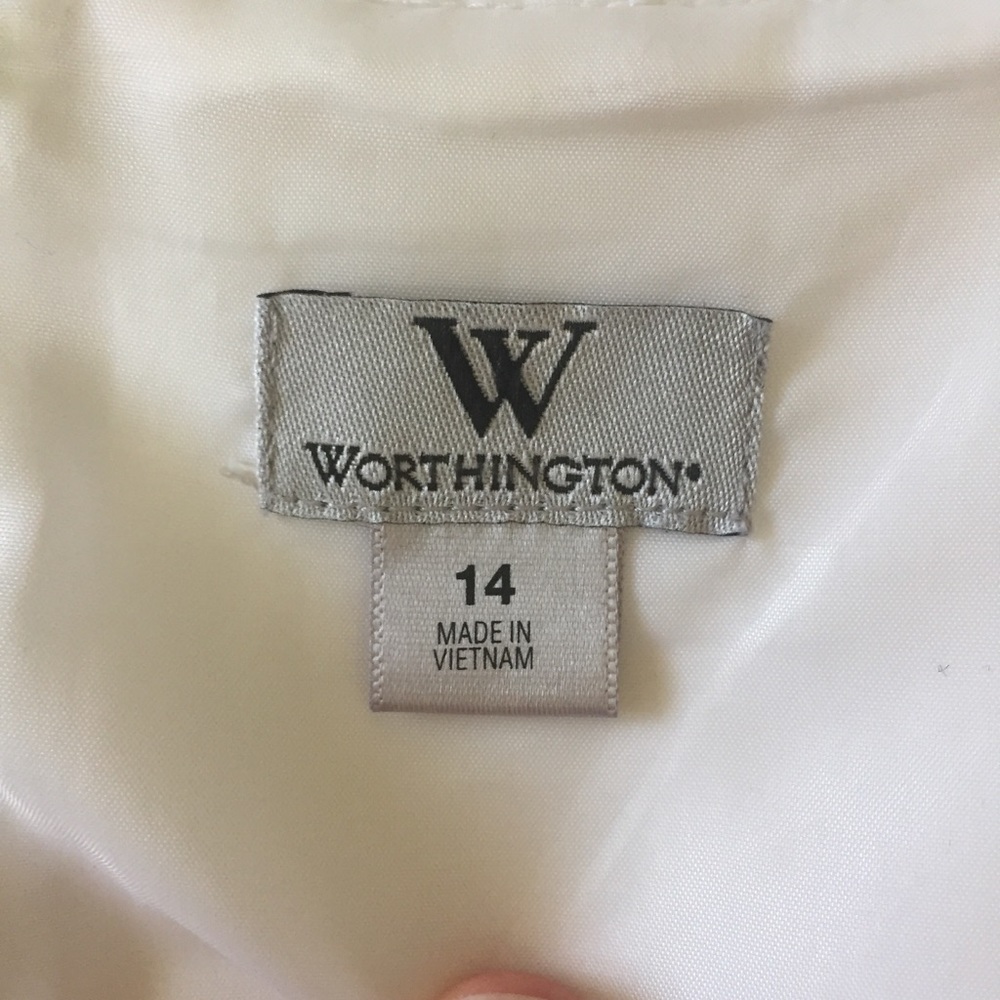 Worthington White with pink flower Skirt Size 14 - Picture 3 of 4